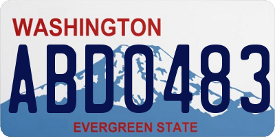 WA license plate ABD0483