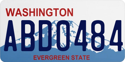 WA license plate ABD0484