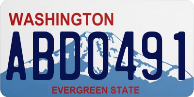 WA license plate ABD0491