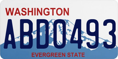 WA license plate ABD0493