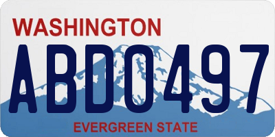 WA license plate ABD0497
