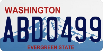 WA license plate ABD0499