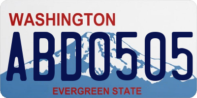 WA license plate ABD0505