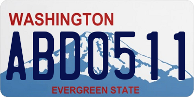 WA license plate ABD0511