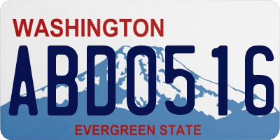 WA license plate ABD0516
