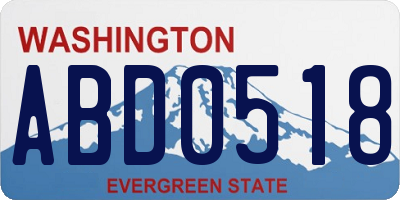 WA license plate ABD0518