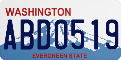 WA license plate ABD0519