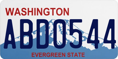 WA license plate ABD0544