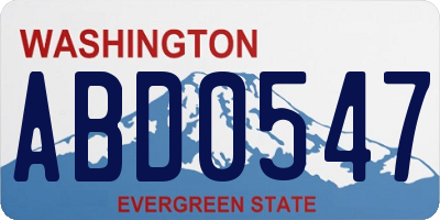 WA license plate ABD0547