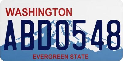 WA license plate ABD0548