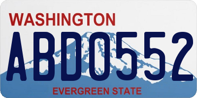 WA license plate ABD0552