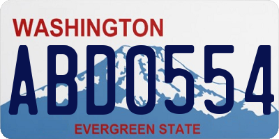 WA license plate ABD0554