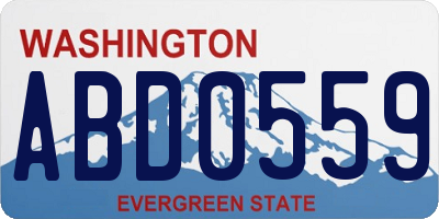 WA license plate ABD0559