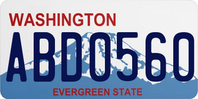 WA license plate ABD0560