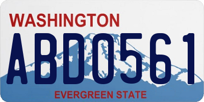 WA license plate ABD0561