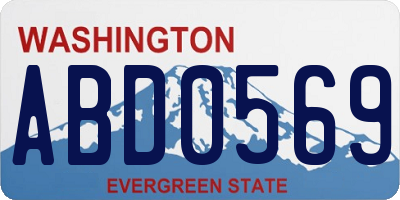 WA license plate ABD0569