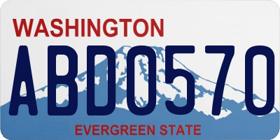 WA license plate ABD0570