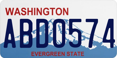 WA license plate ABD0574