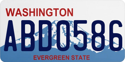 WA license plate ABD0586