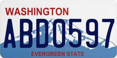 WA license plate ABD0597