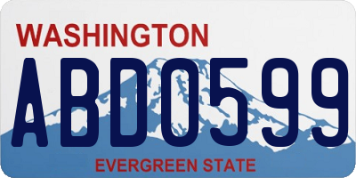 WA license plate ABD0599