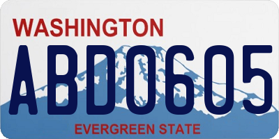WA license plate ABD0605