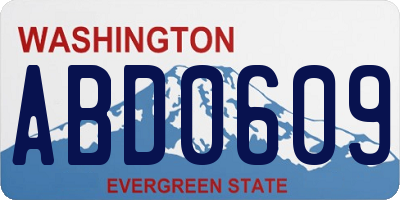 WA license plate ABD0609