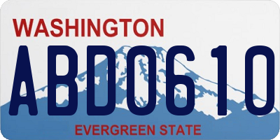 WA license plate ABD0610
