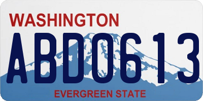 WA license plate ABD0613
