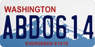 WA license plate ABD0614