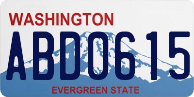 WA license plate ABD0615