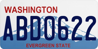 WA license plate ABD0622