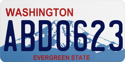 WA license plate ABD0623