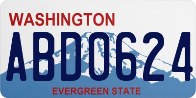 WA license plate ABD0624