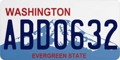 WA license plate ABD0632