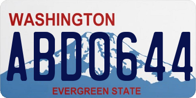 WA license plate ABD0644