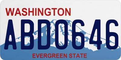 WA license plate ABD0646
