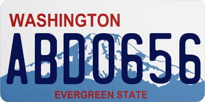 WA license plate ABD0656