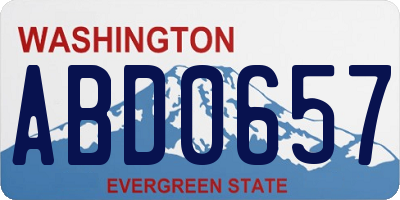 WA license plate ABD0657