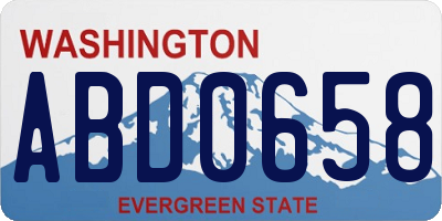 WA license plate ABD0658
