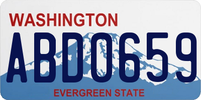 WA license plate ABD0659