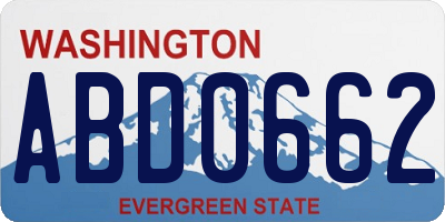 WA license plate ABD0662