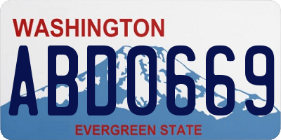 WA license plate ABD0669