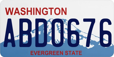 WA license plate ABD0676