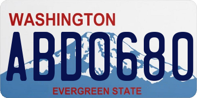 WA license plate ABD0680