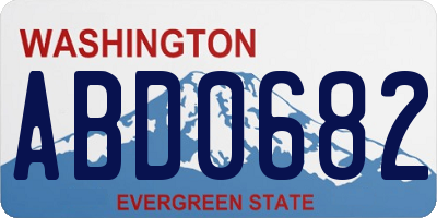 WA license plate ABD0682