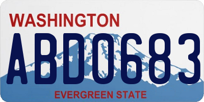 WA license plate ABD0683