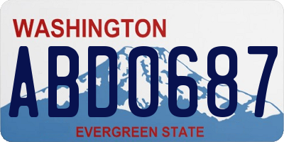 WA license plate ABD0687