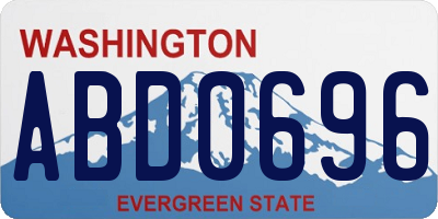 WA license plate ABD0696