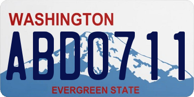 WA license plate ABD0711